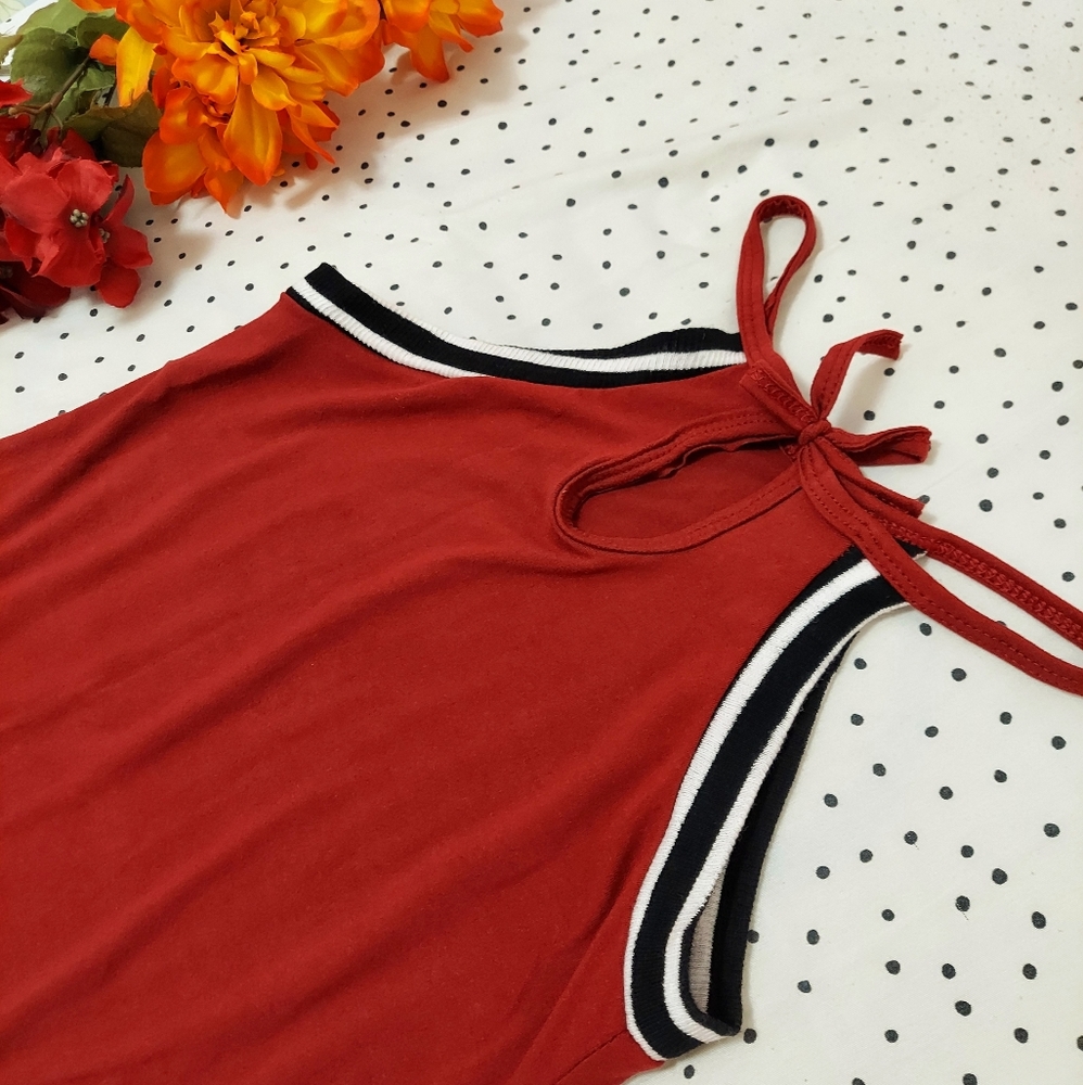 Spaghetti Strap Halter Top | Red - Picture 3 of 4
